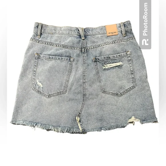 Free People Light Wash Denim Skirt - Picture 6 of 8